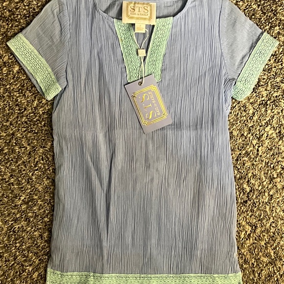 NWT Sail to Sable Kids Blue and Green Top - Picture 2 of 6